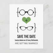 Groene Geeky Glasses sparen het Briefkaart van de (Voorkant)