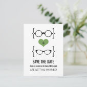 Groene Geeky Glasses sparen het Briefkaart van de (Staand voorkant)