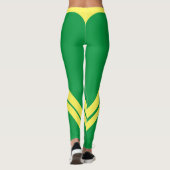 Groene Geel en Witte Moderne Digitale Leggings (Achterkant)