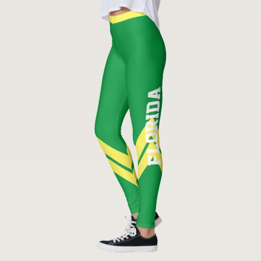Groene Geel en Witte Moderne Digitale Leggings (Links)
