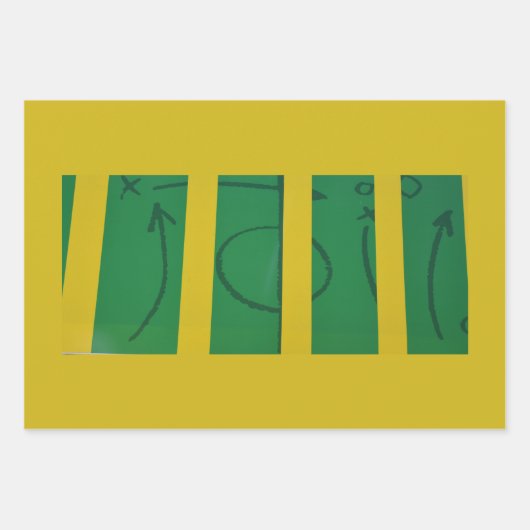 Groene Geel Geel Aanpasbaar Soccer Field Game Plan Inpakpapier Vel (Voorkant 2)