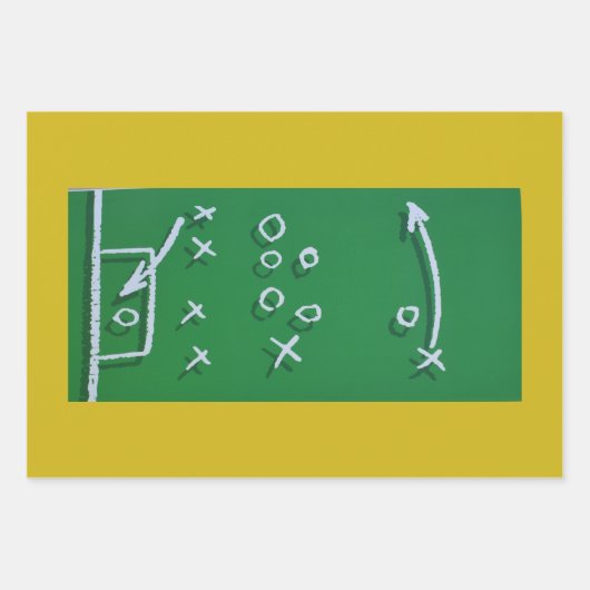 Groene Geel Geel Aanpasbaar Soccer Field Game Plan Inpakpapier Vel (Voorkant)