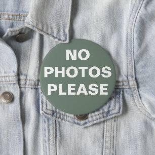 Groene "Geen foto's alstublieft" pin-on Button