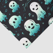 Groene Geesten Schattige Schattig Modern Zwart Hal Tissuepapier (Detail)