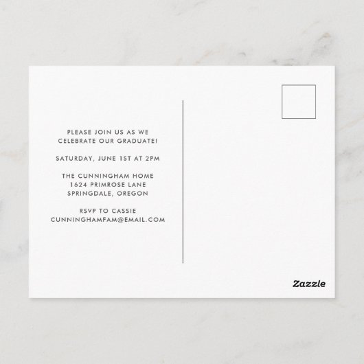 Groene Gefeliciteerd Afstudeerder Foto Afstuderen  Briefkaart (Achterkant)