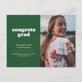 Groene Gefeliciteerd Afstudeerder Foto Afstuderen  Briefkaart (Voorkant)