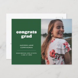 Groene Gefeliciteerd Afstudeerder Foto Afstuderen  Briefkaart