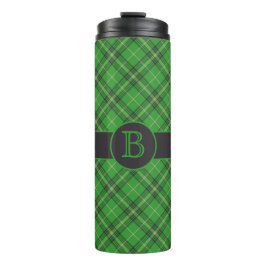 Groene gegoten thermische monogram tumbler thermosbeker