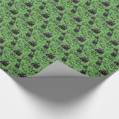 Groene gehakte huizen cadeaupapier (Hoek)