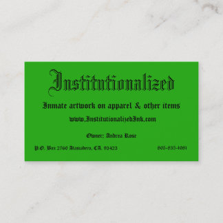 groene, geïnstitutionaliseerde, geïntegreerde illu visitekaartje