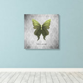 Groene Gejuwelen Vlinder Canvas Afdruk (Insitu (Houten vloer))
