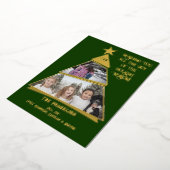 Groene gekantelde boom plezier en moderne foto folie feestdagenkaart (Gedraaid)