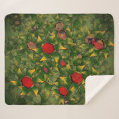 Groene gekarfde virtuele bladen, bladluis en rode  sherpa deken (Voorkant (horizontaal))