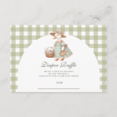  Groene Gekke Gans Baby Diapper Raffle Informatiekaartje (Voorkant)