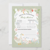 Groene Gekke Gans Floral Gingham Advies voor Baby Kaart (Voorkant)