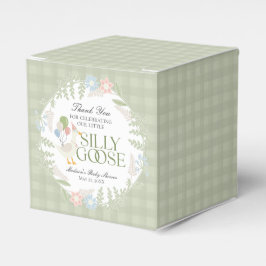 Groene Gekke Gans Floral Gingham Baby shower Bedankdoosjes
