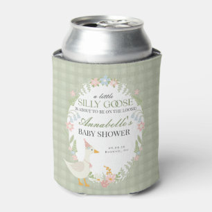Groene Gekke Gans Floral Gingham Baby shower Favor Blikjeskoeler