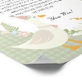 Groene Gekke Gans Floral Gingham Dont Say Baby Poster (Hoek)