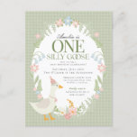 Groene Gekke Gans Floral Gingham Eerste Verjaardag Briefkaart<br><div class="desc">Een gekke gans is nog een jaar ouder. Dit Gekke Goose Party Decor Collectie is ideaal voor het vieren van je lieve kleine meisje! Met een schattige gekke gans, pastelbloemen en zachte gingmatronen is dit collectie ideaal voor het toevoegen van een vleugje speelse elegantie aan elk feest. Of het nu...</div>