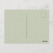 Groene Gekke Gans Floral Gingham Eerste Verjaardag Briefkaart (Achterkant)