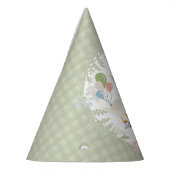 Groene Gekke Gans Floral Gingham Verjaardagsgunst Feesthoedjes (Links)