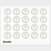 Groene Gekke Goose Floral Gingham Favors Ronde Sticker (Vel)