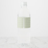 Groene Gekke Goose Floral Gingham Waterfles Etiket (Achterkant)