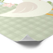 Groene Gekke Goose Gingham Baby shower Welkomstbor Poster (Hoek)