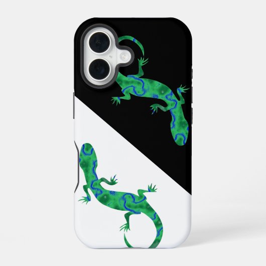 Groene gekko iPhone 16 hoesje (Achterkant)