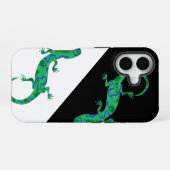 Groene gekko iPhone 16 hoesje (Achterkant horizontaal)
