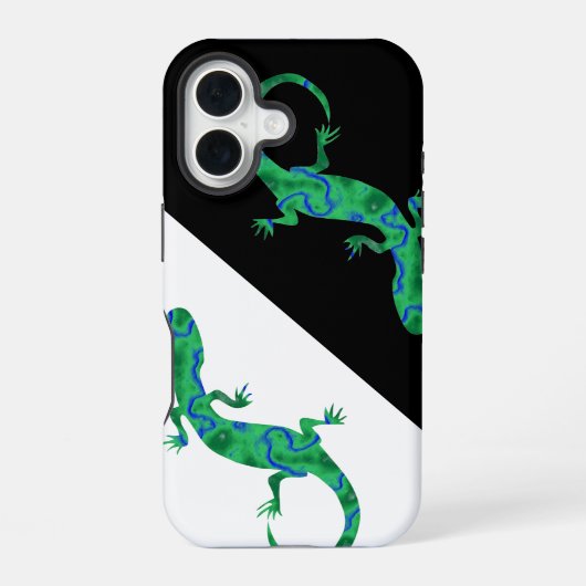 Groene gekko iPhone 16 hoesje (Achterkant)