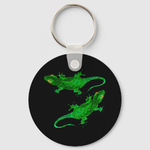 Groene gekko's sleutelhanger