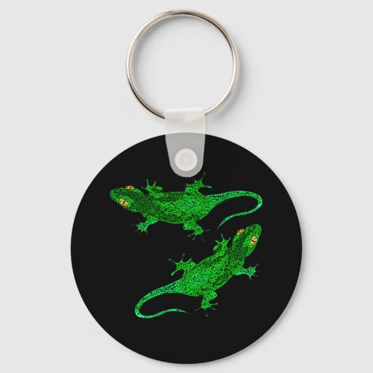 Groene gekko's sleutelhanger (Voorkant)