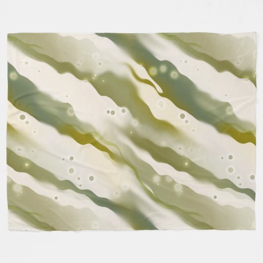 Groene gekleurde golfpatroonbundel fleece deken (Voorkant (Horizontaal))