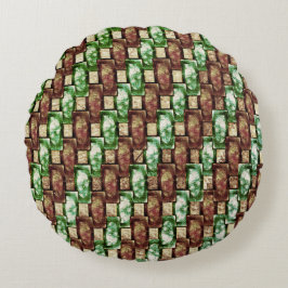 Groene, gekleurde, groene, rechthoekige stukken rond kussen