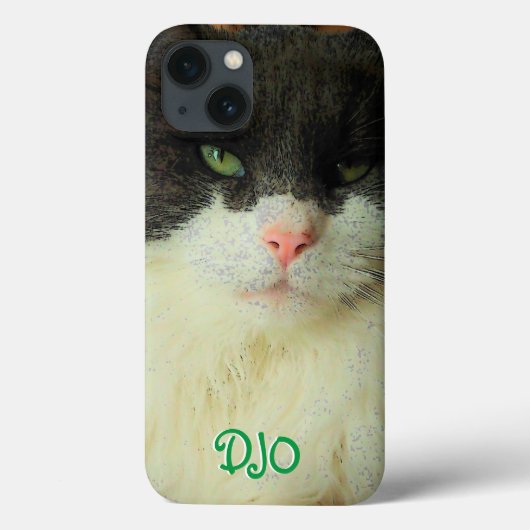 Groene gekleurde kattenkat Hoesje-Mate iPhone Case (Achterkant)