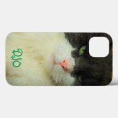 Groene gekleurde kattenkat Hoesje-Mate iPhone Case (Achterkant (horizontaal))
