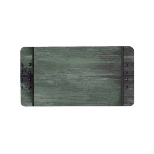 Groene geklonken stalen textuur etiket (Voorkant)