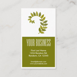 Groene gekrulde bladeren aanpasbare visitekaartjes
