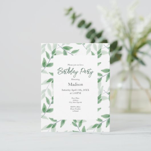 Groene gelaagde Waterverf verliest patroon Kaart (Staand voorkant)