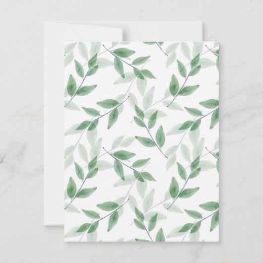 Groene gelaagde Waterverf verliest patroon Kaart (Achterkant)