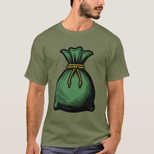 Groene Geldzak T-shirt (Voorkant)