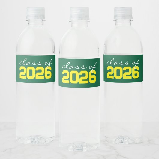 Groene & Gele Afstudeerfleslabels Waterfles Etiket (Flessen)