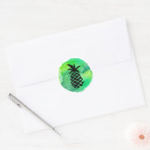Groene gele ananas ronde sticker (Envelop)