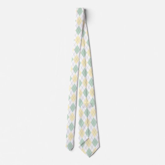 Groene & Gele Argyle stropdas (Achterkant)