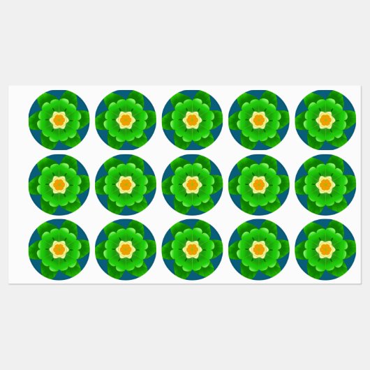 Groene & Gele bloem van Black Lion Creations Labels (Vel)