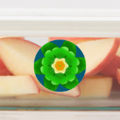 Groene & Gele bloem van Black Lion Creations Labels (Aangebracht)