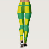 Groene/gele damesleggings leggings (Achterkant)