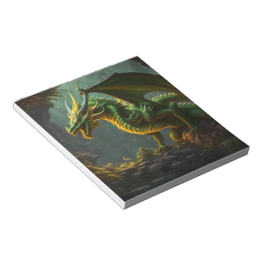 Groene & Gele Draak Notitieblok (Schuin)