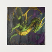 Groene & Gele Draak Wandkleed (Voorkant (horizontaal))